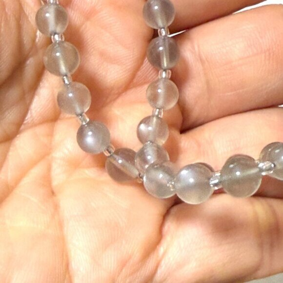 Dark Moonstone Short Necklace, Genuine Natural Gemstone June Birthstone - Picture 15 of 15